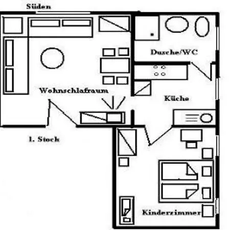 2, Doppelbett, Schlafcouch, Safe Апартаменты Даме